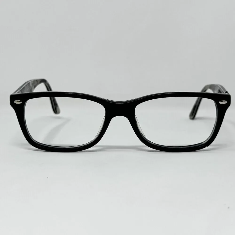 Ray-Ban RB5228 5405 Black Grey Logo Print Eyeglass Frames 53-17-140 Authentic